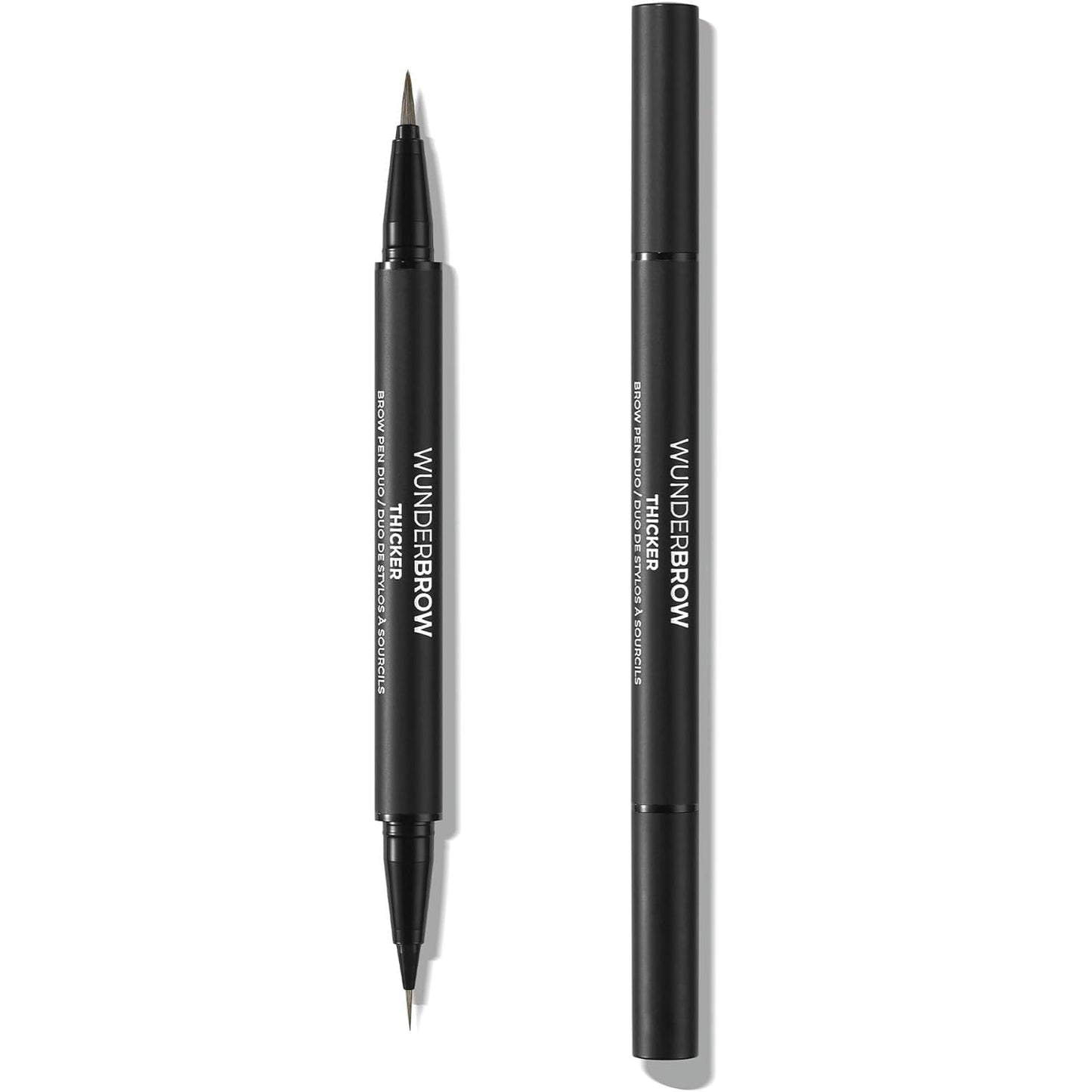 WUNDERBROW Thicker Brow Pen Duo - Dual Ended, Vegan & Cruelty Free | Black/Brown Shade