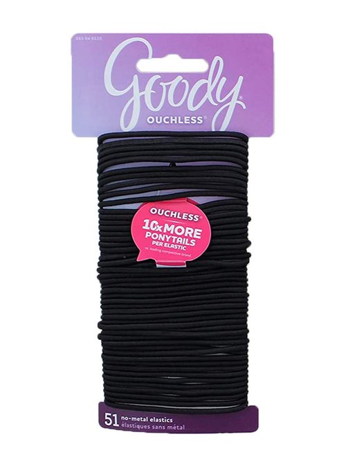 Goody 51Ct Thin Black Elastics