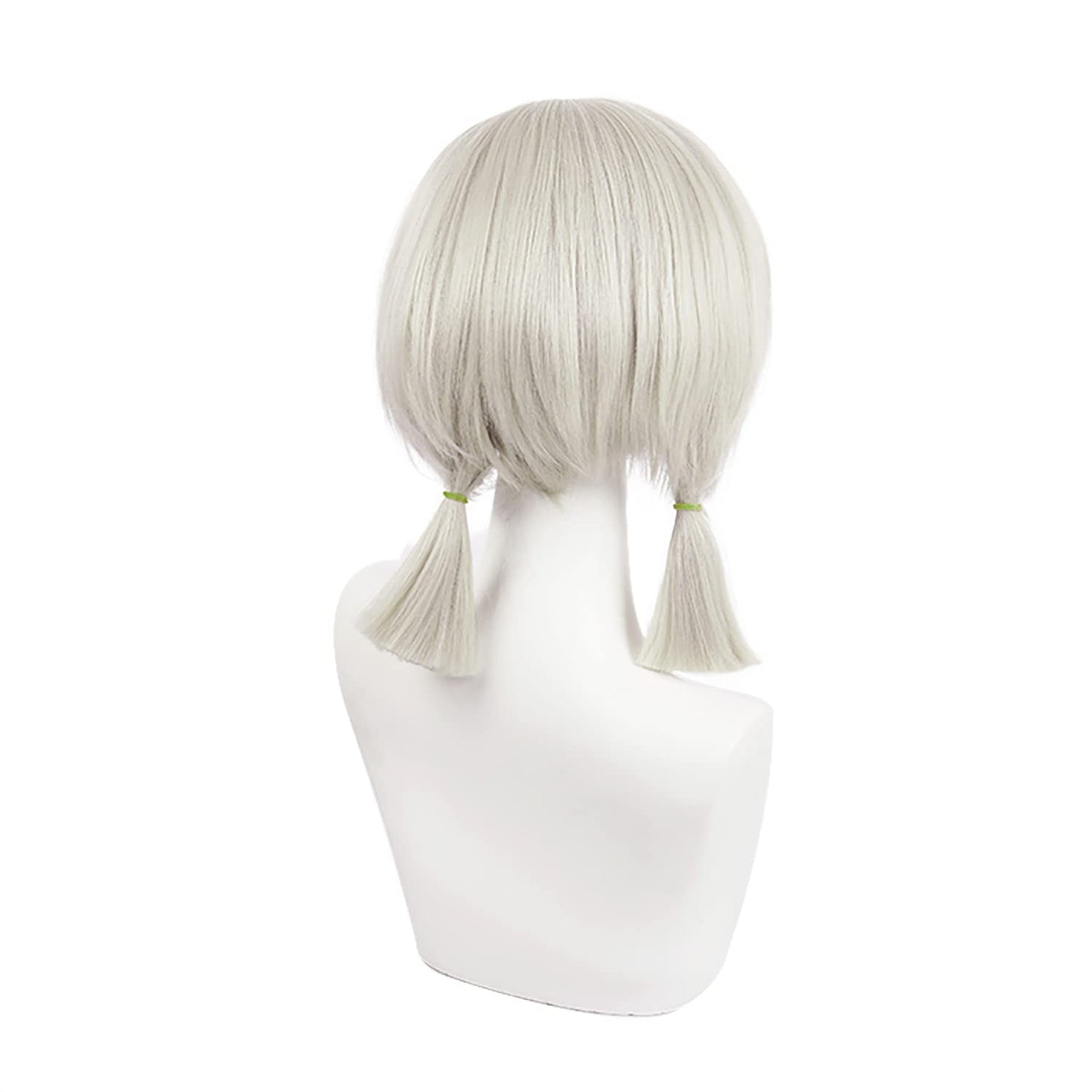 MoeLoli Sayu Cosplay Wig for Genshin Impact Short Bob Wig with 2 Ponytails Costume Hair Wig for Halloween Party (Sayu)