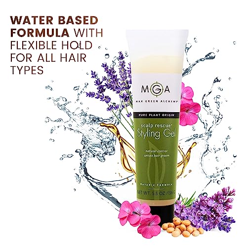 Scalp Rescue Styling Gel, Organic Unisex Formula Controls Frizz and Fly Away Hair, Curly Hair Community Favorite Gives Flexible Natural Hold, Fights Humidity, Alcohol Free & Water Based