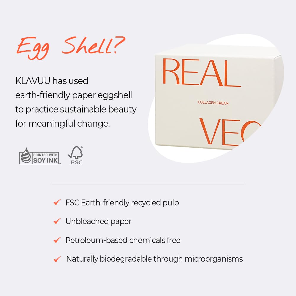 KLAVUU Real Vegan Collagen Cream - Enhances Skin Elasticity, Providing Deep Hydration to Dry Skin for a Radiant, Youthful Glow - 1.69 Fl oz
