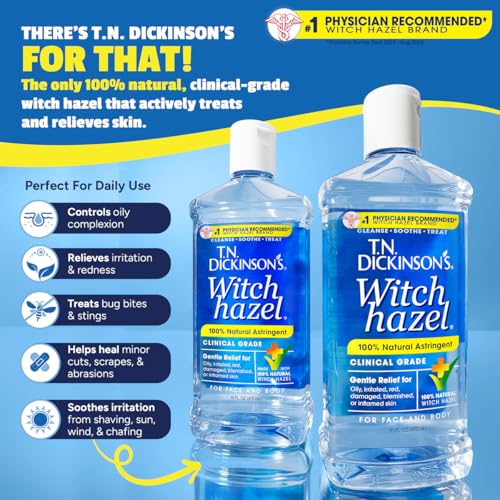 T.N. Dickinson's Witch Hazel 100% Natural Astringent for Face and Body, 8 fl oz