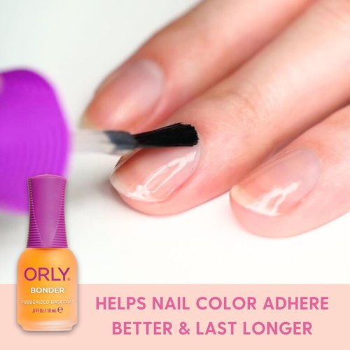 Orly Bonder - Rubberized Nail Polish Base Coat for Long-Lasting Manicures & Pedicures | Non-Toxic | 0.6 fl oz