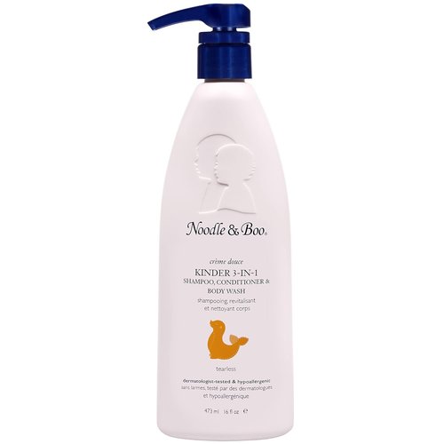 Noodle & Boo 2 Piece Bundle Super Soft Moisturizing Lotion for Daily Baby Care, 16 Fl Oz Kinder 3-in-1 Shampoo, Conditioner & Body Wash for Baby, 16 Fl Oz.
