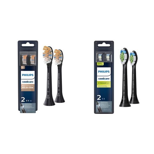 Philips Sonicare A3 Premium Replacement Toothbrush Heads - 2-Pack | Black DiamondClean Design