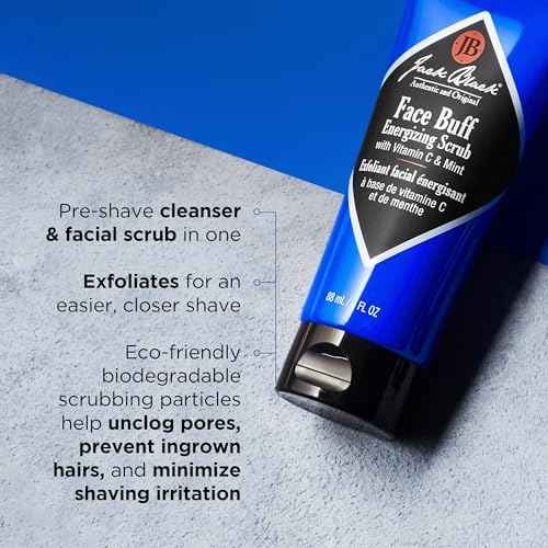 Jack Black Face Buff Energizing Scrub - Mens Face Wash & Pre Shave Scrub, Face Cleanser for Men, Pre Shave for Men, Mens Facial Cleanser, Mens Face Scrub, Exfoliating Face Wash, Jack Black Face Scrub