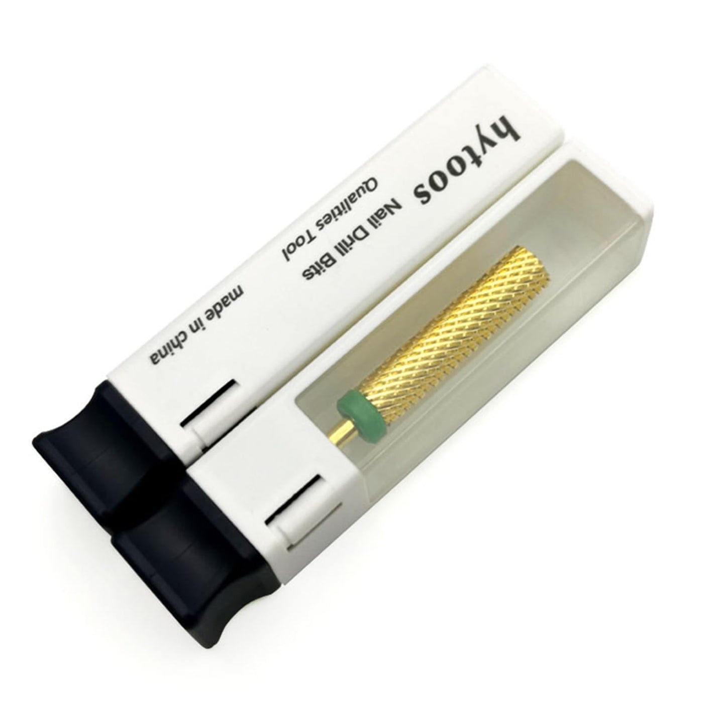 HYTOOS Super Long Nail Drill Bits, 24mm Gold Flat Top Barrel Carbide Nail Bit, 3/32" Two-way Rotate Drill Bits for Nails, Electric Drill Accessories, Remove Acrylic Nail Art Gel, C