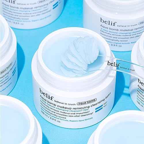 belif Aqua Bomb Cleansing Balm Makeup Remover, Hydrate & Deep Cleanse in 1 Step, No Mess Clean Up, Melt Away Makeup & SPF, Balm to Oil Cleanser Formula, No Oily Residue, Korean Skin Care