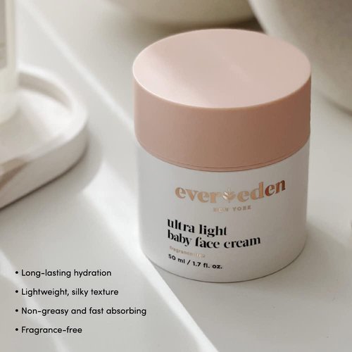 Evereden Ultra Light Baby Face Cream - Non-Toxic, Fragrance-Free Moisturizer | 1.7 oz Clean Baby Care