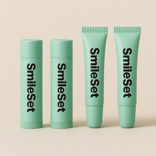 Smile Set Premium Hydrating Lip Balm and Lip Gloss Duo - Moisturizing and Nourishing Lip Care Formula - Pack of 4