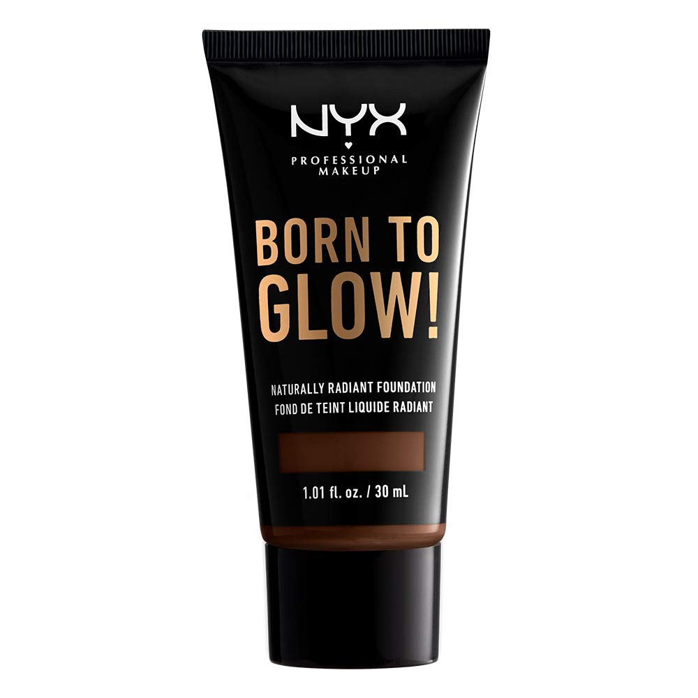 NYX PROFESSIONAL MAKEUP Born To Glow Naturally Radiant Foundation, Medium Coverage - Warm Walnut