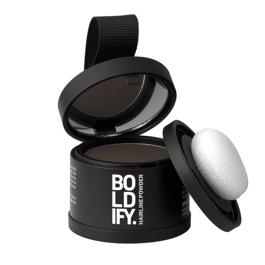 BOLDIFY Hairline Powder - Root Touch Up Hair Color for Gray Coverage - Bald Spot Concealing Hair Powder for Women & Men - 24-Hour Stain-Proof - Ash Brown