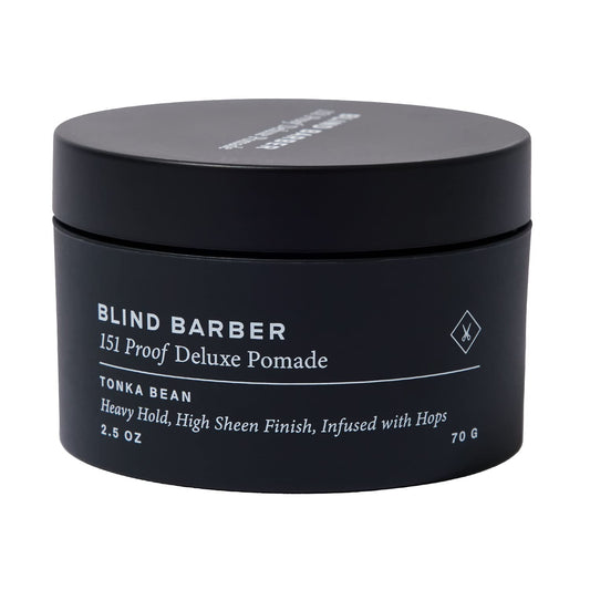 Blind Barber 151 Proof Hair Pomade - Water-Based Formula with Hops & Tonka Bean - Heavy Hold & High Shine (2.5 oz)