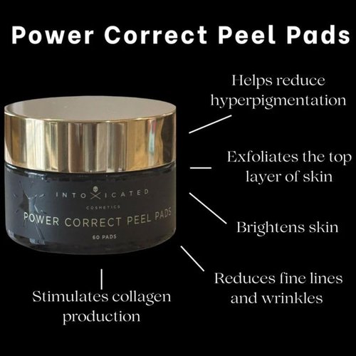 Intoxicated Cosmetics Power Correct Peel Pads - Exfoliating Treatment for Fine Lines & Radiance | Niacinamide & Green Tea Extract