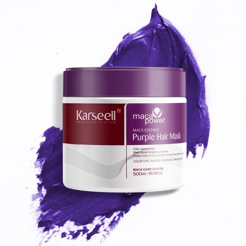 Karseell Purple Hair Mask - 16.90 oz | Moisturizing & Smoothing for Blonde, Gray, and Highlighted Hair