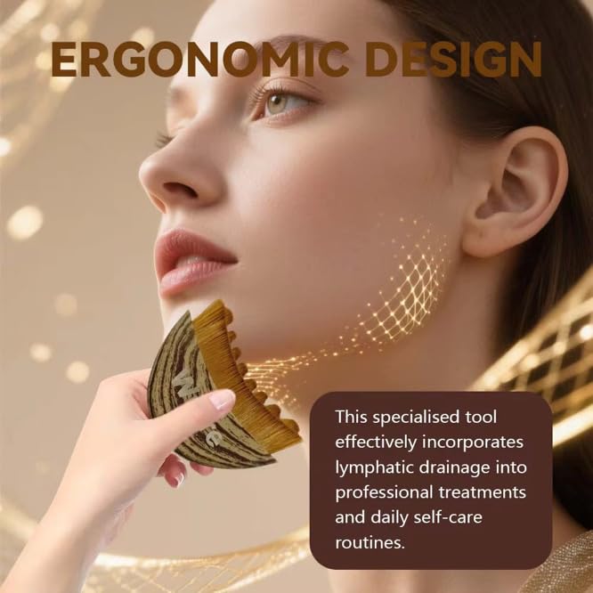 Wutre Lymphatic Drainage Face Brush Set - Natural Soft Bristle for Contouring & Detox | Anti-Puffiness Massager
