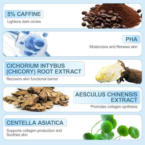 Caffeine Eye Cream for Dark Circles: Under Eye Cream Morning Skincare - Daily Eye Serum for Eyelids Puffiness (Formula Upgraded)