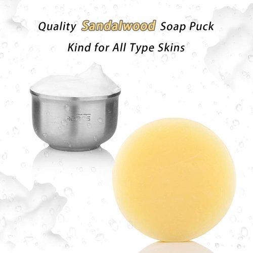 Anbbas Sandalwood Shaving Soap Puck Refill - Traditional Wet Shave for Men | 2pcs, 7oz
