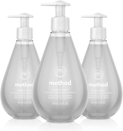 Method Gel Hand Soap - Sweet Water Scent | 12 Fl Oz - Pack of 3 for Refreshing Cleanliness