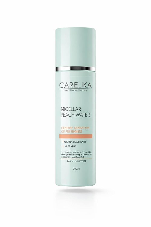 Micellar Peach Water - Gentle Makeup Remover & Aloe-Enriched Facial Cleanser | 200ml for All Skin Types