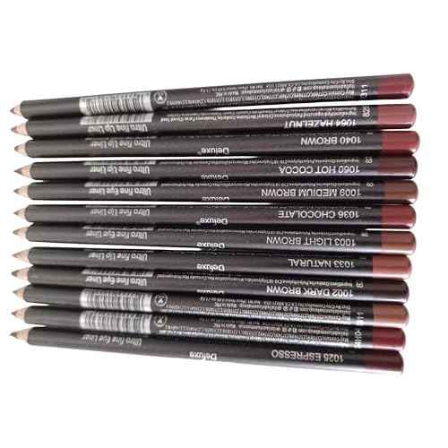 12pc Ultra Fine Lip &Eye Liner Brown Set