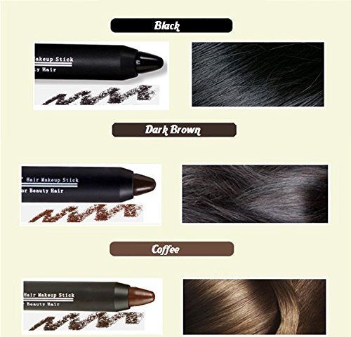 Professional Hair Chalk Temporary Hair Dye Non-toxic Hair Color Crayon Cover White Hair Color Patch (2packs-black-dark Brown)