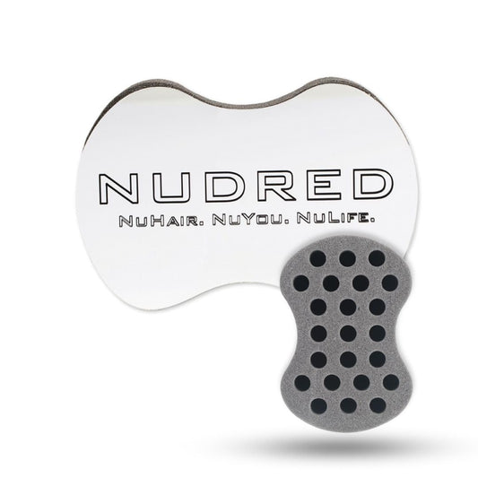 Upgraded Nudred Hair Sponge Brush- Texturizer, Hair Care Twister for Black Men/Women | Twist & Curl Comb| Barber Curling Tool for Afro Curly Hair Styling - Dreads, Curls, Coils | Large Holes (Silver)