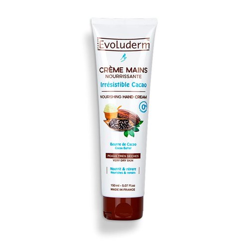 Evoluderm Hand Cream - Nourishing Cocoa Butter Moisturizer for Dry Skin | 150 ml, Vegan, France