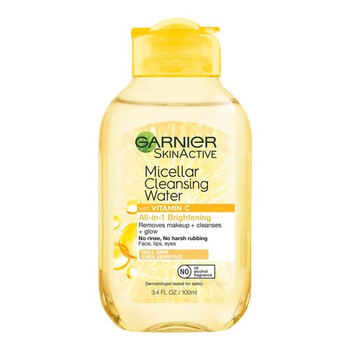Garnier SkinActive Micellar Cleansing Water with Vitamin C - 3.4 Fl Oz for Radiant Skin