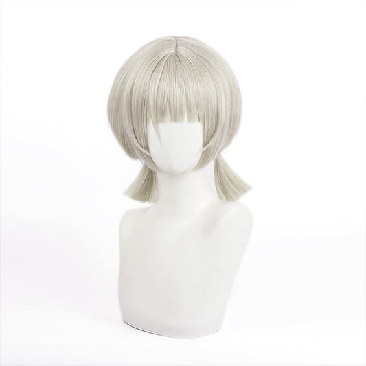 MoeLoli Sayu Cosplay Wig for Genshin Impact Short Bob Wig with 2 Ponytails Costume Hair Wig for Halloween Party (Sayu)