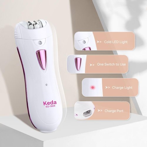 **Smooth Glide Epilator for Women | Rechargeable Facial Hair Remover - Portable White Design**