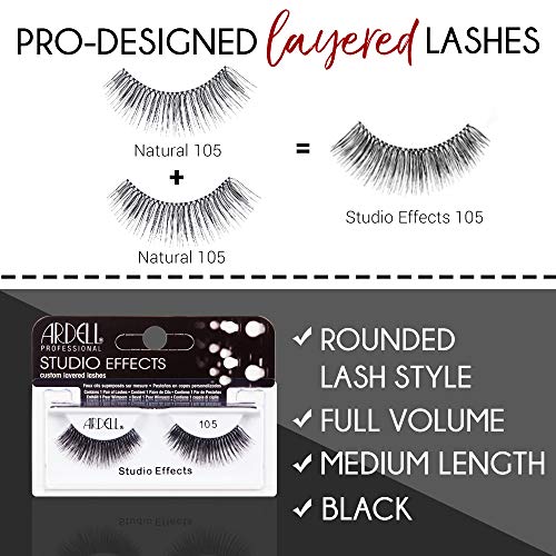 Ardell Studio Effects 105 Black False Lashes, 4 packs