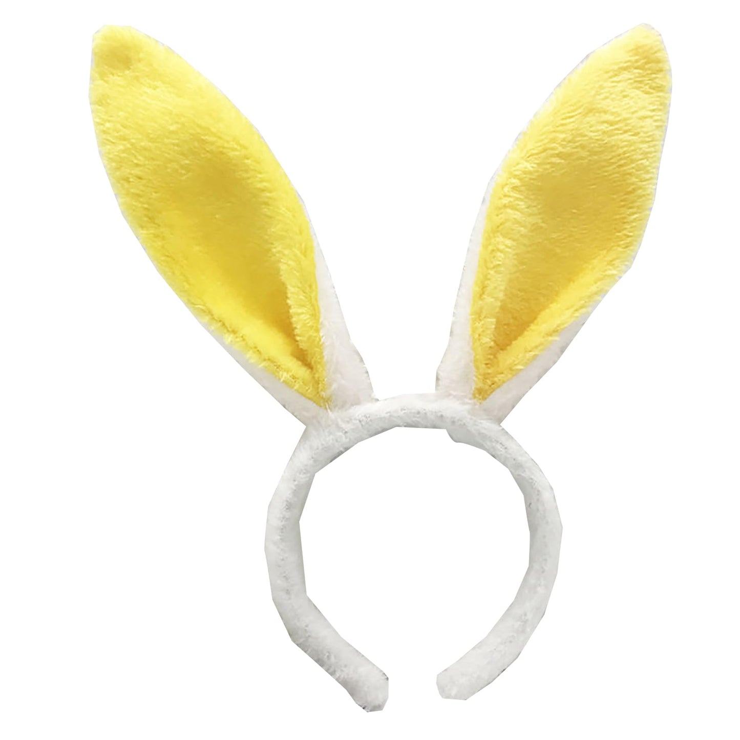 FunSpt Easter Bunny Rabbit Ears Plush Headband Halloween Costume for Aldult Yellow