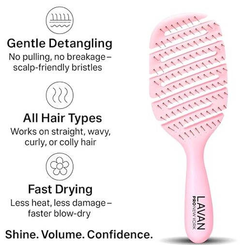 LAVANPRO New York Flex Detangling Hair Brush (BABY BLUE)