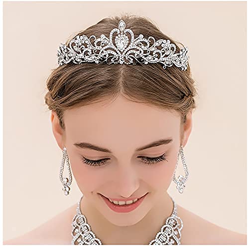 Kamirola - Silver Crystal Tiara Crowns For Women Girls Princess Elegant Crown with Combs Women's Headbands Bridal Wedding Prom Birthday Party Headbands for Women