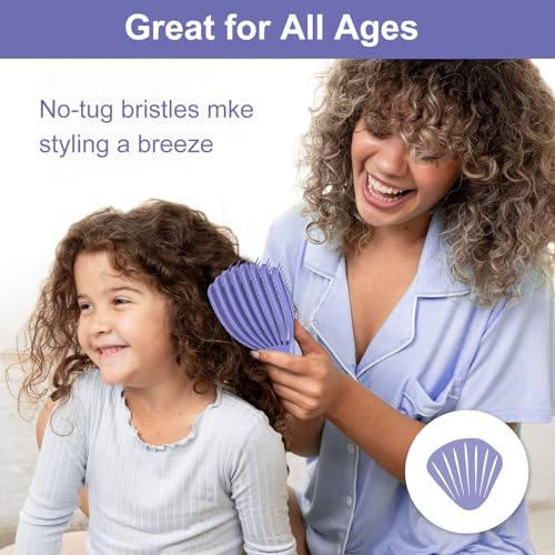 SHINLEA Detangler Brush for Curly Hair, Hairbrush for Wet Dry Thick Thin, Easily Comb Through Curl Hair and Reduces Breakage, Curly Brush for Women Men Kid (Pink)