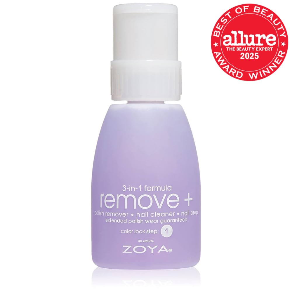 Zoya Remove Plus 3 in 1 Formula - Nail Polish Remover, Cleaner & Prep | 8 Fl Oz