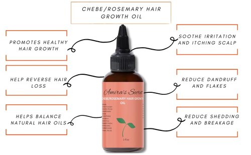 Amira’s Secret Ayurvedic Chebe Hair and Scalp Oil | Moisturizing and Nourishing | Great for All Hair Types | Rosemary Infused Oil | Great for Gifts (2fl oz)