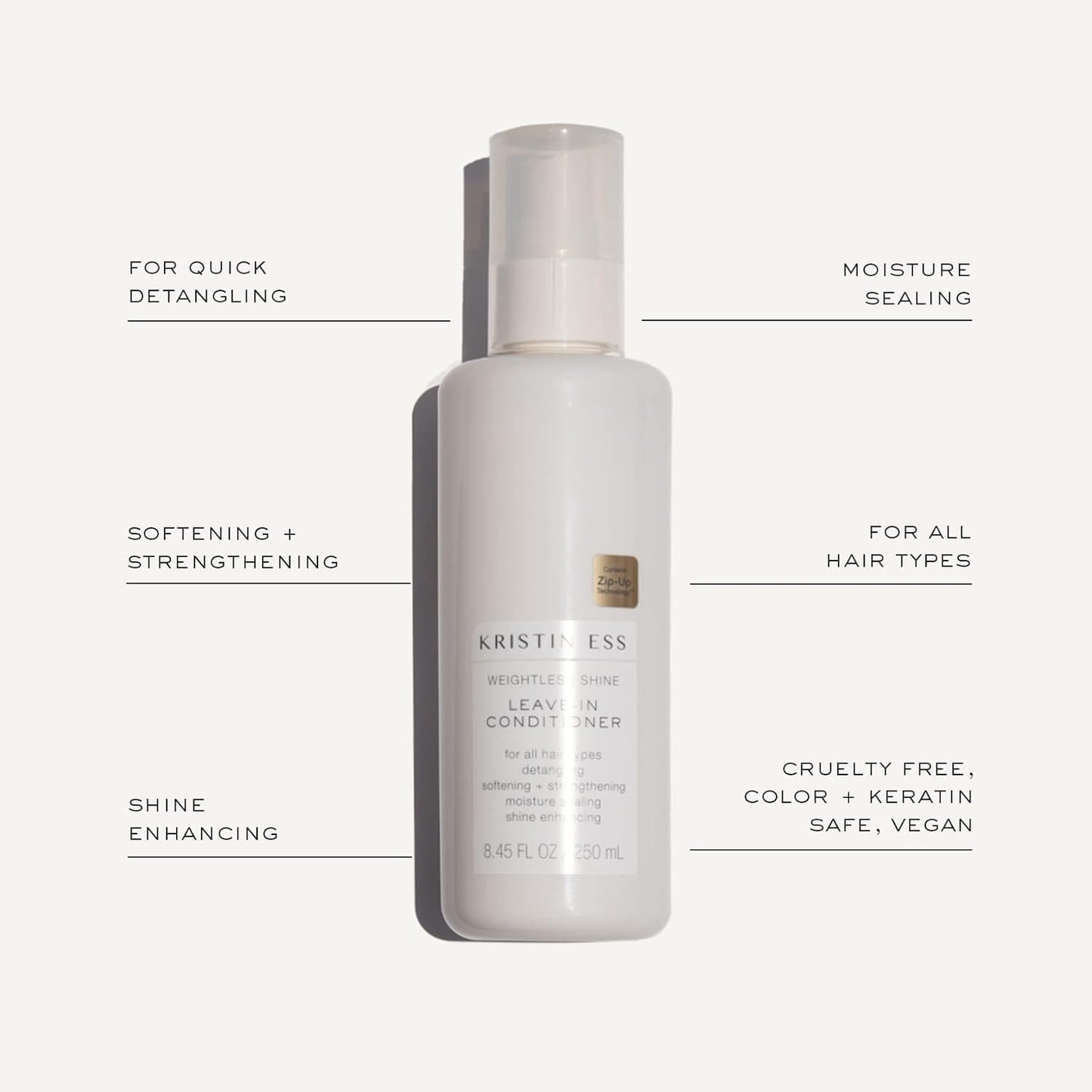Kristin Ess Hair Castor Oil Leave In Conditioner Spray - Sulfate Free + Color Safe - Weightless Shine - Anti Frizz Detangler for Women - Moisture Repair Conditioner Spray for Curly + Dry Damaged Hair