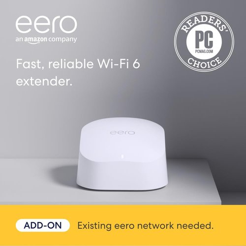 Eero 6 Mesh Wi-Fi Extender - Expand Coverage Up to 1,500 Sq. Ft. | Enhance Your Wi-Fi 6 Network