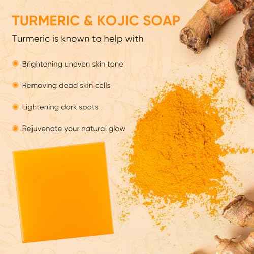 Turmeric Face Wash Set, Turmeric Facial Cleanser& Soap Bar & Oil for Face & Body Suit to All Skin Type, Protect Sensitive Skin Remove Spots Tone-evening