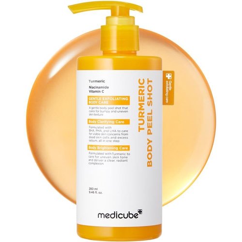 Medicube Body Peel Shot - Gentle Exfoliating Serum with Kojic Acid & Turmeric | 9.46 fl. oz for Brightening & Smoother Skin