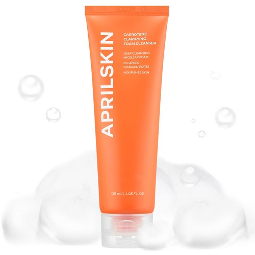 Aprilskin Carrotene Clarifying Foam Cleanser - Deep Cleansing & Sebum Control for Oily Skin - 120ml | Vegan & Cruelty-Free