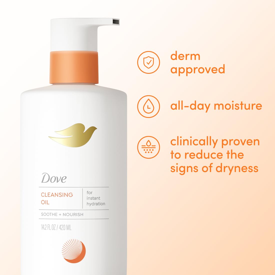 Dove Shower Body Oil Wash - Ultra-Moisturizing Formula for Dry & Itchy Skin | 14.2 oz