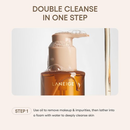 LANEIGE Perfect Renew Nourishing Oil-to-Foam Cleanser - 2-in-1 Anti-Aging Face Wash for Radiant Skin