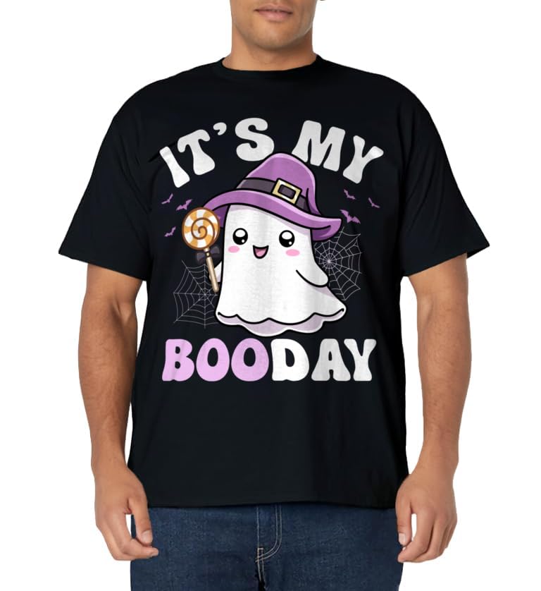 Its My Boo Day Cute Ghost Halloween Birthday Boys Girls Kids T-Shirt