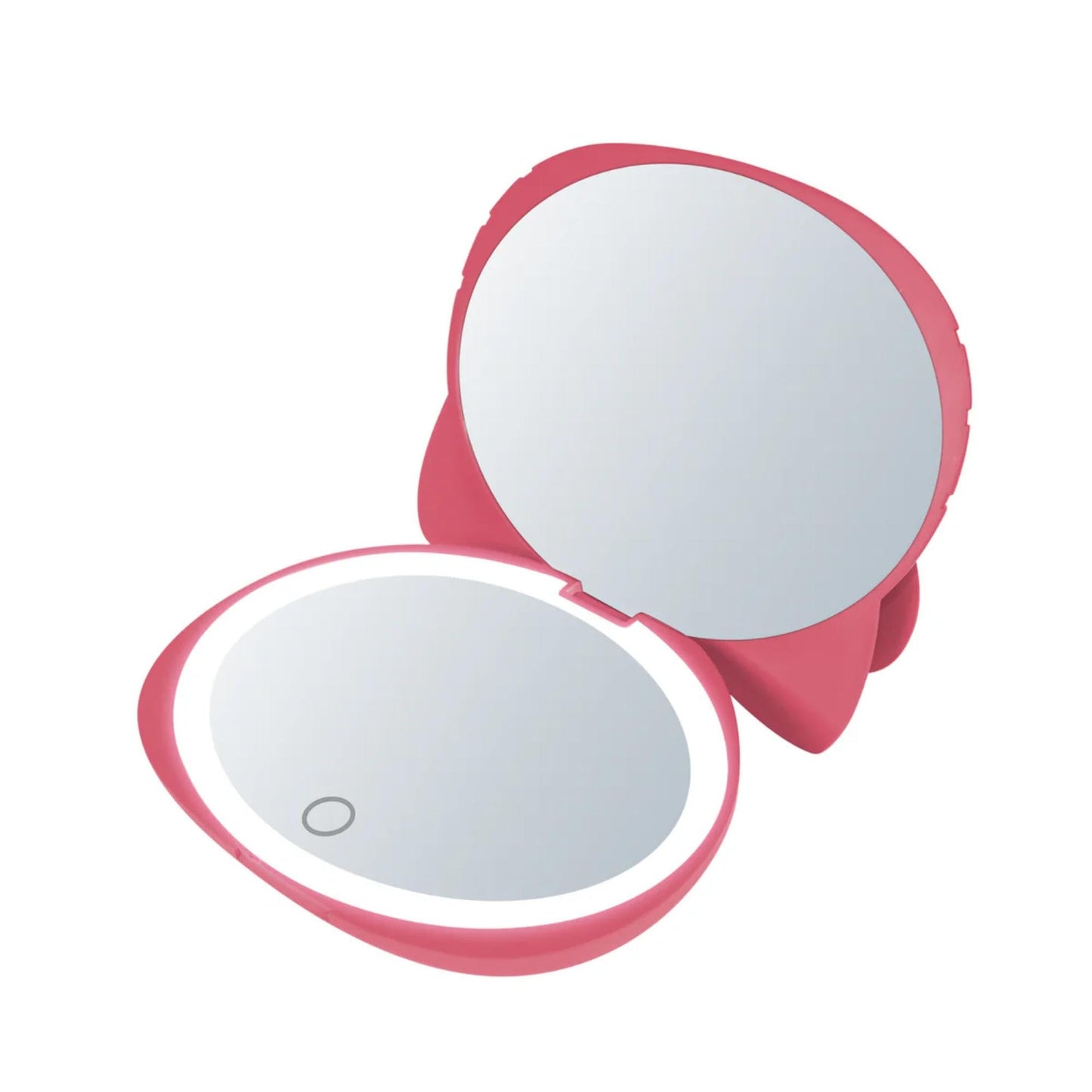 Impressions Vanity Hello Kitty Kawaii Compact Mirror with Touch Sensor Switch for Adjustable Brightness, Lighted Makeup Mirror with LED Lights and 2X Magnifying Mirror (Red)