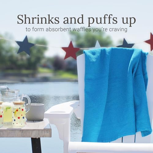 GILDEN TREE Waffle Bath Sheet Large Bath Towels Quick Dry Thin Body Towels, 40x80 Oversized Bath Towels for Adults, 2 Pack Bath Sheet Set, Classic Style (Aqua)