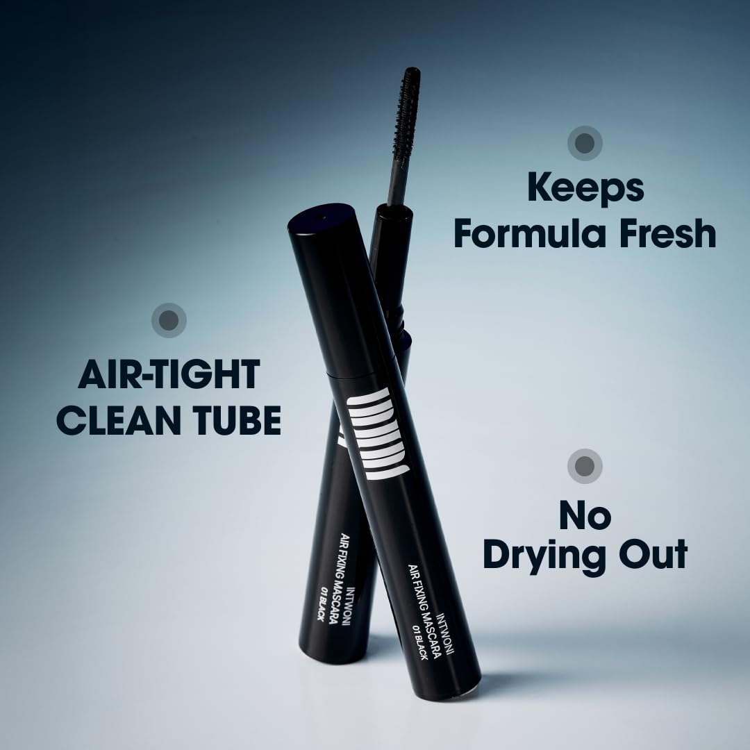 AirFixing Mascara - Smudge-Resistant Tubing Formula | 0.5mm Precision Brush | Easy Warm-Water Removal | 8.5g | Made in Korea (Black)