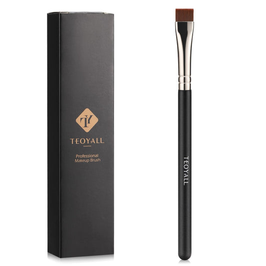 TEOYALL Thin Flat Eyeliner Brush - Precise Eyebrow Definer & Concealer Brush for Flawless Coverage